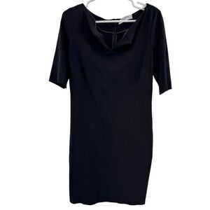 MM Lafleur Narie Black sheath Dress half sleeve LBD 14 holiday wedding guest